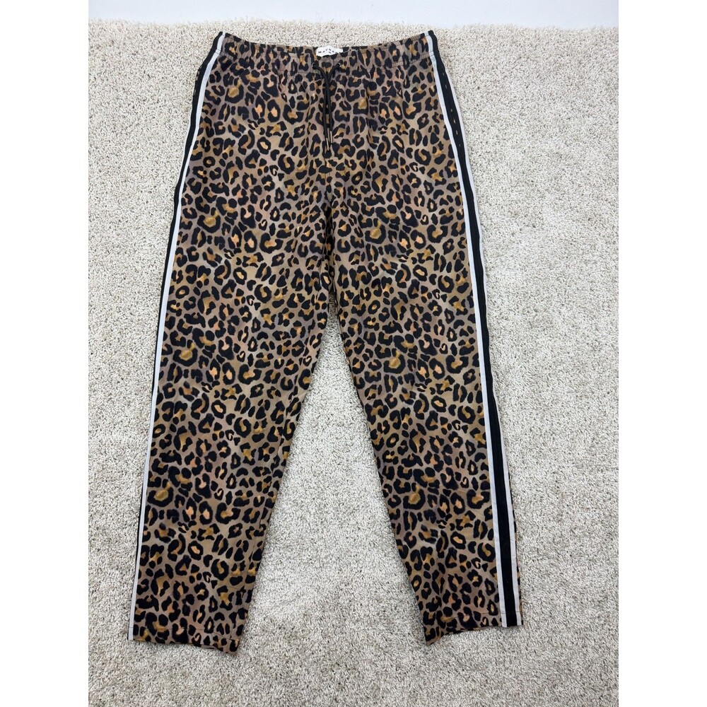 MAVRANS Women's Leopard Game Pants Size M Animal Print Side Stripe Stretch NWT